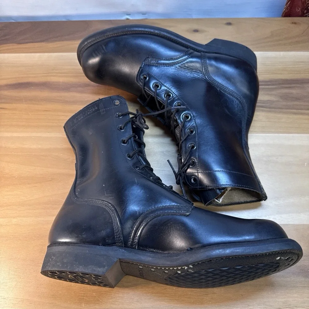 VTG Biltrite Vietnam 1960s US Army Combat Jump Boots Black Leather 9W FZ  10-66